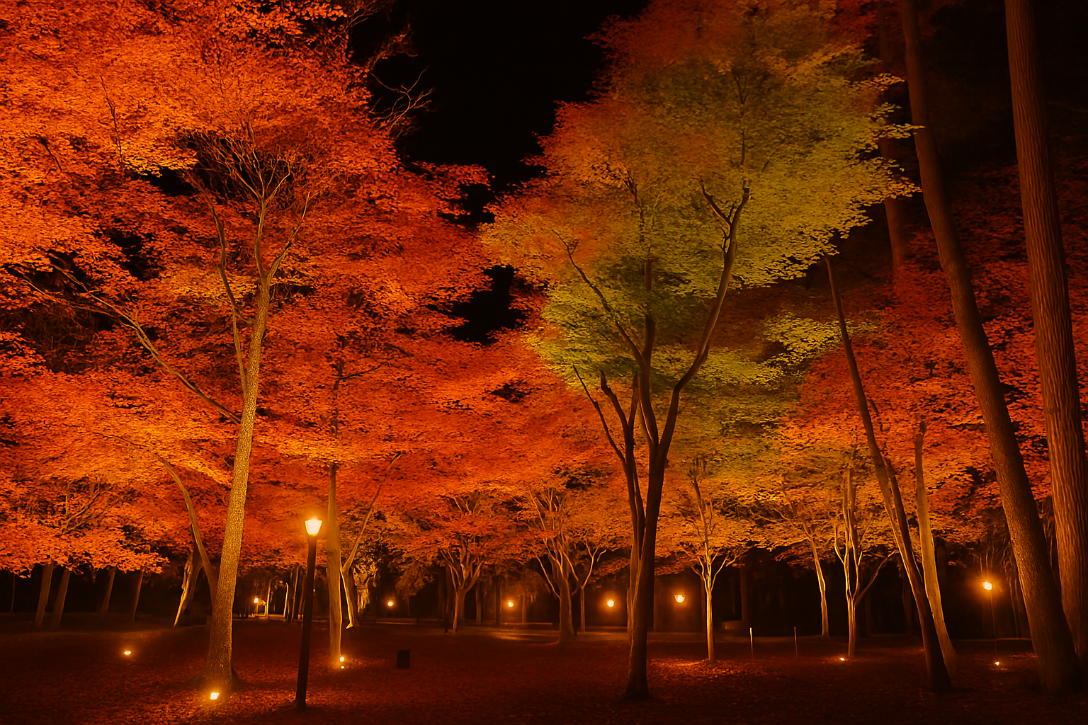 岩畳のライトアップ