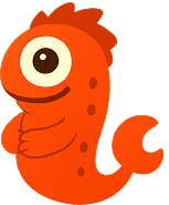 埼玉をイメージした勾玉とおさかなを合わせたモンスターのイラスト