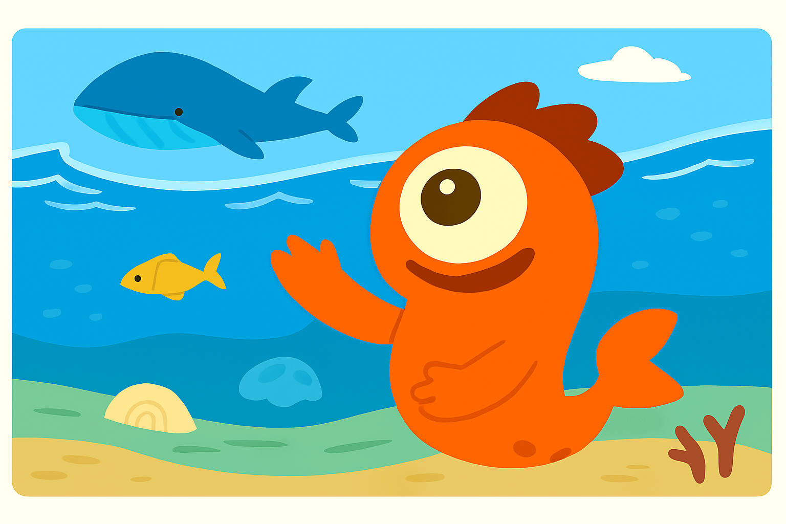 1700万年前の海を描いたイメージイラスト